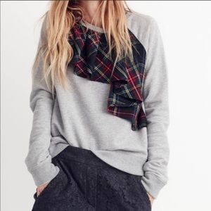 JCrew sweatshirt with tartan frill
